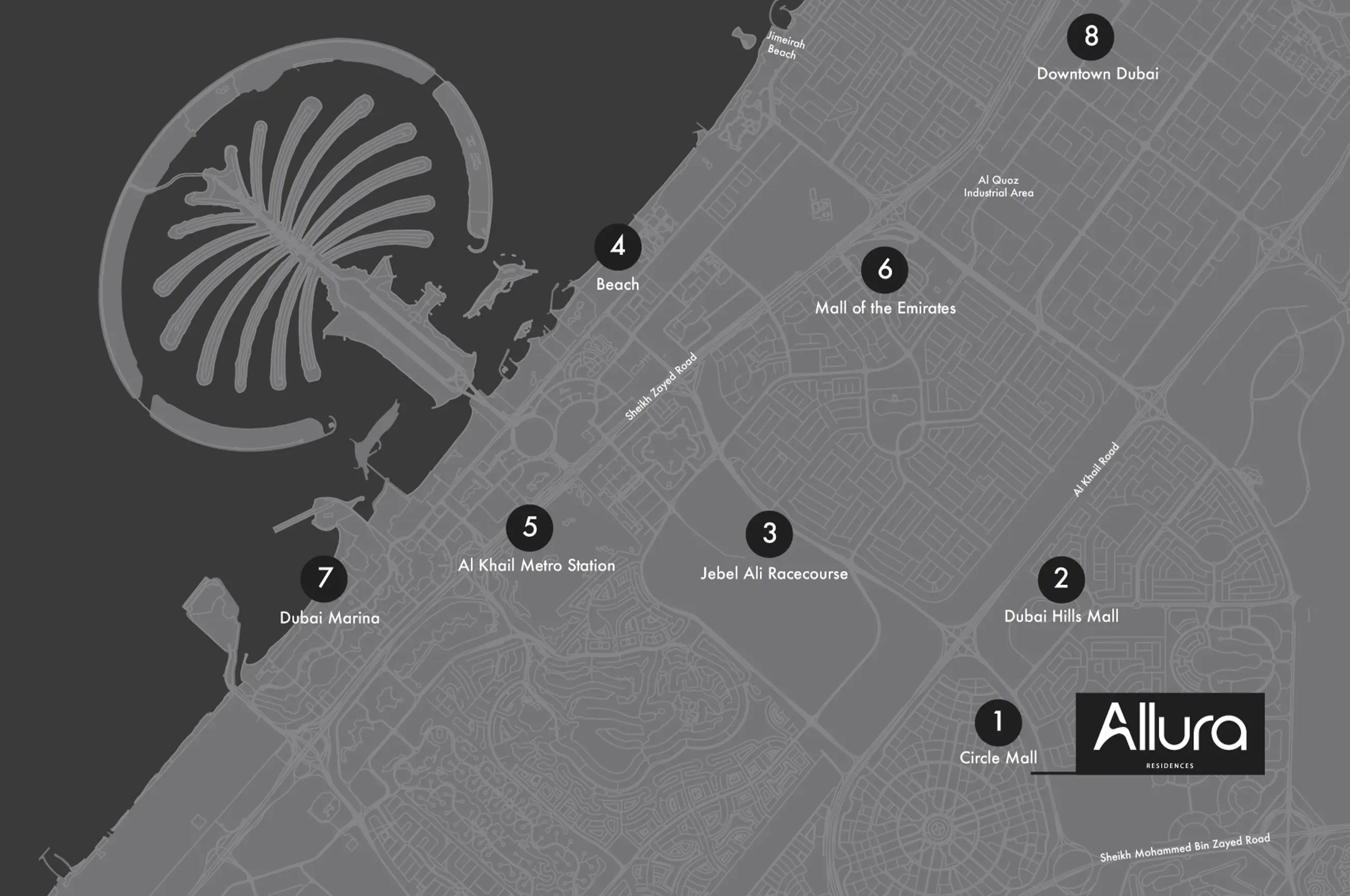 Allura Residences location map at JVC Dubai